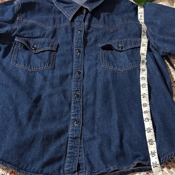 Vintage J. Crew Blue Jean Button-Up - Picture 9 of 9